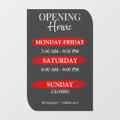 Öffnungszeiten | Geschäftslogos - Öffnungszeiten S Fensteraufkleber (Blatt)