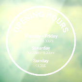 Öffnungszeiten | Geschäftsöffnungszeiten Fensteraufkleber (Blatt 3)