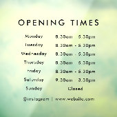 Öffnungszeiten | Geschäftsöffnungszeiten Moderne Fensteraufkleber (Blatt 3)