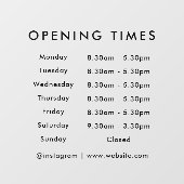 Öffnungszeiten | Geschäftsöffnungszeiten Moderne Fensteraufkleber (Blatt)