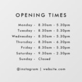 Öffnungszeiten | Geschäftsöffnungszeiten Moderne Fensteraufkleber (Blatt)