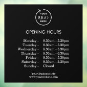 Öffnungszeiten | Geschäftsöffnungszeiten Schwarz Fensteraufkleber (Blatt 3)