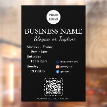 Öffnungszeiten Geschäftszeiten Moderne Schrift & Q