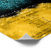 Öffnungszeiten Gold Schwarz-weiß Confetti Aquamari Poster (Ecke)