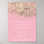 Öffnungszeiten Goldpastellbüro Confetti Pink Poster (Vorne)