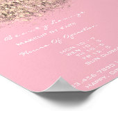 Öffnungszeiten Goldpastellbüro Confetti Pink Poster (Ecke)