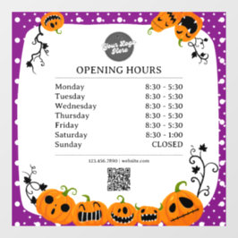 Öffnungszeiten | Halloween Fensteraufkleber