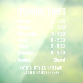 Öffnungszeiten im Shop oder Öffnungszeiten Fensteraufkleber (Blatt 3)