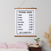 Öffnungszeiten im Shop oder Öffnungszeiten Wandteppich Mit Holzrahmen (Schlafzimmer)