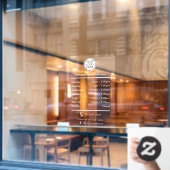 Öffnungszeiten Logo Geschäft Fensteraufkleber (Café-Fenster)