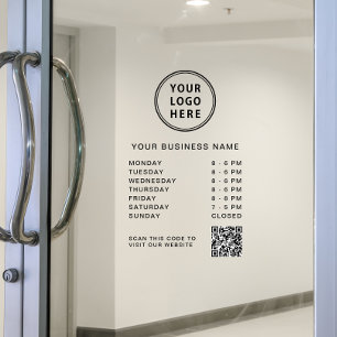 Öffnungszeiten Logo QR Code Fensteraufkleber