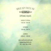 Öffnungszeiten Lokale Bäckerei Shop Fensterheber Fensteraufkleber (Blatt 3)