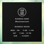 Öffnungszeiten mit Logos Schwarze Geschäftszeiten Fensteraufkleber (Blatt 3)