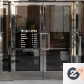 Öffnungszeiten oder Öffnungszeiten Fensteraufkleber (Büro Tür)