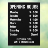 Öffnungszeiten oder Öffnungszeiten Fensteraufkleber (Blatt 3)