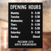 Öffnungszeiten oder Öffnungszeiten Fensteraufkleber (Blatt 2)