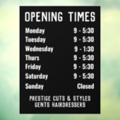 Öffnungszeiten oder Öffnungszeiten Fensteraufkleber (Blatt 3)