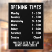 Öffnungszeiten oder Öffnungszeiten Fensteraufkleber (Blatt 2)