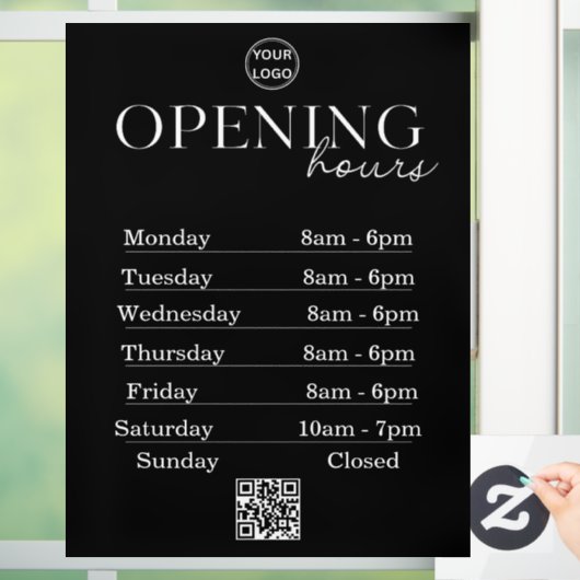 Öffnungszeiten | Öffnungszeiten von Firmenlogos |  Fensteraufkleber (Zuhause)