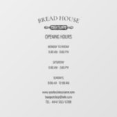 Öffnungszeiten örtlicher Bäckereiladen Fensteraufkleber (Blatt)