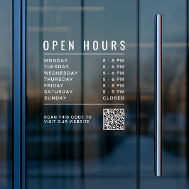 Öffnungszeiten-QR-Code für Unternehmen Fensteraufkleber