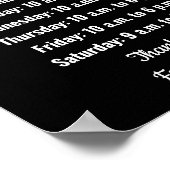Öffnungszeiten Schwarz-Weiß-Vorlage Poster (Ecke)