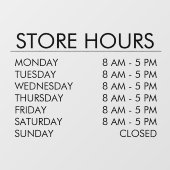 Öffnungszeiten speichern | Business Black Fensteraufkleber (Blatt)