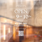 Öffnungszeiten Transparenter QR Code Moderner Fensteraufkleber (Blatt 2)