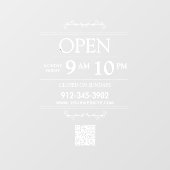 Öffnungszeiten Transparenter QR Code Moderner Fensteraufkleber (Blatt)