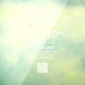 Öffnungszeiten Transparenter QR Code Moderner Fensteraufkleber (Blatt 3)