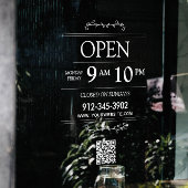 Öffnungszeiten Transparenter QR Code Moderner Fensteraufkleber