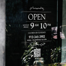 Öffnungszeiten Transparenter QR Code Moderner