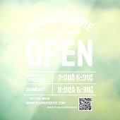 Öffnungszeiten und QR-Code für das White Business Fensteraufkleber (Blatt 3)