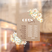 Öffnungszeiten von Daisis und Kraft Paper Arch Fensteraufkleber (Blatt 2)