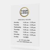 Öffnungszeiten von Firmenlogos Acrylschild (Winkel)