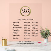 Öffnungszeiten von Firmenlogos Acrylschild (Hochzeit)