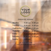 Öffnungszeiten von Firmenlogos | Schwarz Fensteraufkleber (Blatt 2)