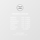 Öffnungszeiten Weiße einfache moderne Schrift Gesc Fensteraufkleber (Blatt)