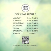 Öffnungszeiten Weiße Geschäft Moderne Schrift Qr Fensteraufkleber (Blatt 3)
