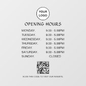 Öffnungszeiten Weiße Geschäft Moderne Schrift Qr Fensteraufkleber (Blatt)