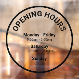 Öffnungszeiten | Wind der Geschäftszeiten Fensteraufkleber