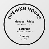 Öffnungszeiten | Wind der Geschäftszeiten Fensteraufkleber (Blatt)