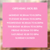 Öffnungszeiten Zeichen, Boutique Beschriftung, Ein Fensteraufkleber (Blatt 2)