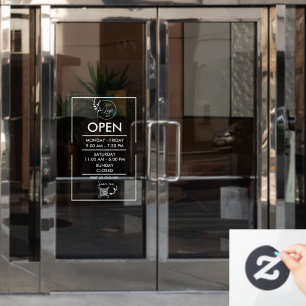 Öffnungszeitenplan-Fensteraufkleber für Unternehme Fensteraufkleber