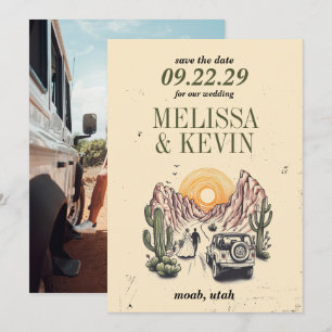 Offroad Canyon Couple Save The Date