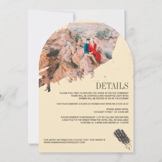 Offroad Canyon Couple Wedding Einladung (Rückseite)