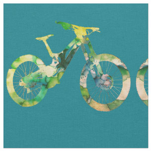 Offroad Downhill Sport Xtreme Wasserfarben Kunst, Stoff