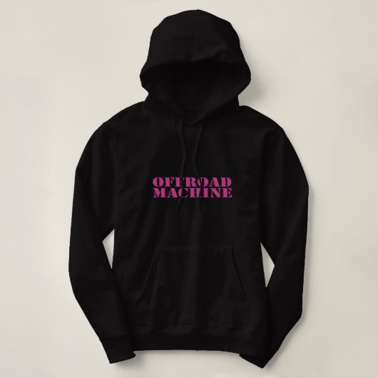 Offroad-Maschine rosa auf schwarz Hoodie (Design vorne)