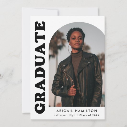 Offset Arch Black and White 4 Foto Abschluss Ankündigung (Vorderseite)