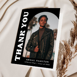 Offset Arch Black and White 4 Foto Abschluss Dankeskarte